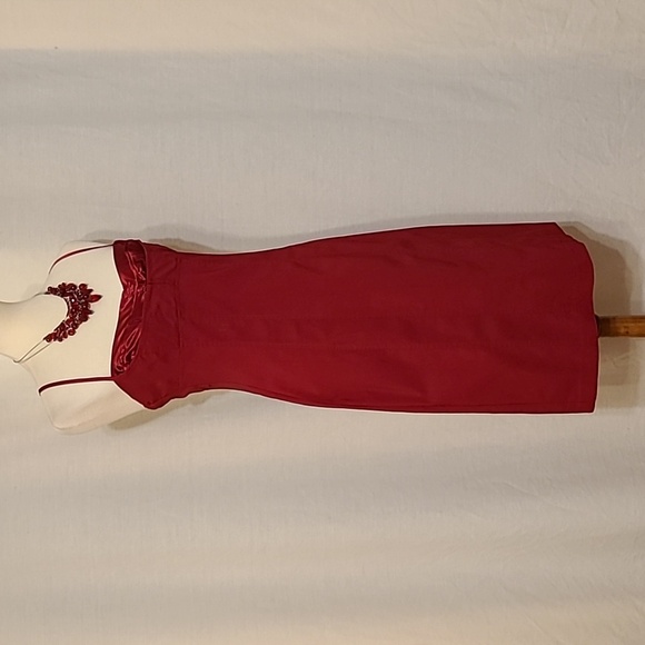 Express Red Spaghetti Strap Lace-up Back Dress - Picture 5 of 16